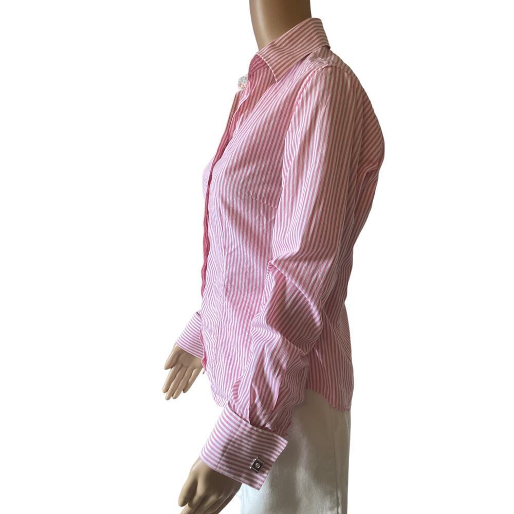 Vintage John Forsyth button down shirt pink stripe women’s sz 6 - Picture 3 of 8